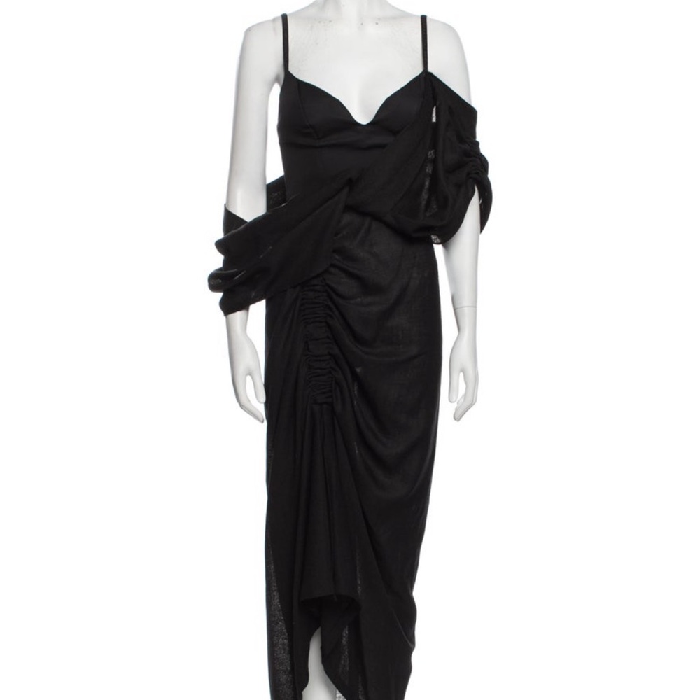 Acler Black Ruched One Shoulder Cocktail Dress